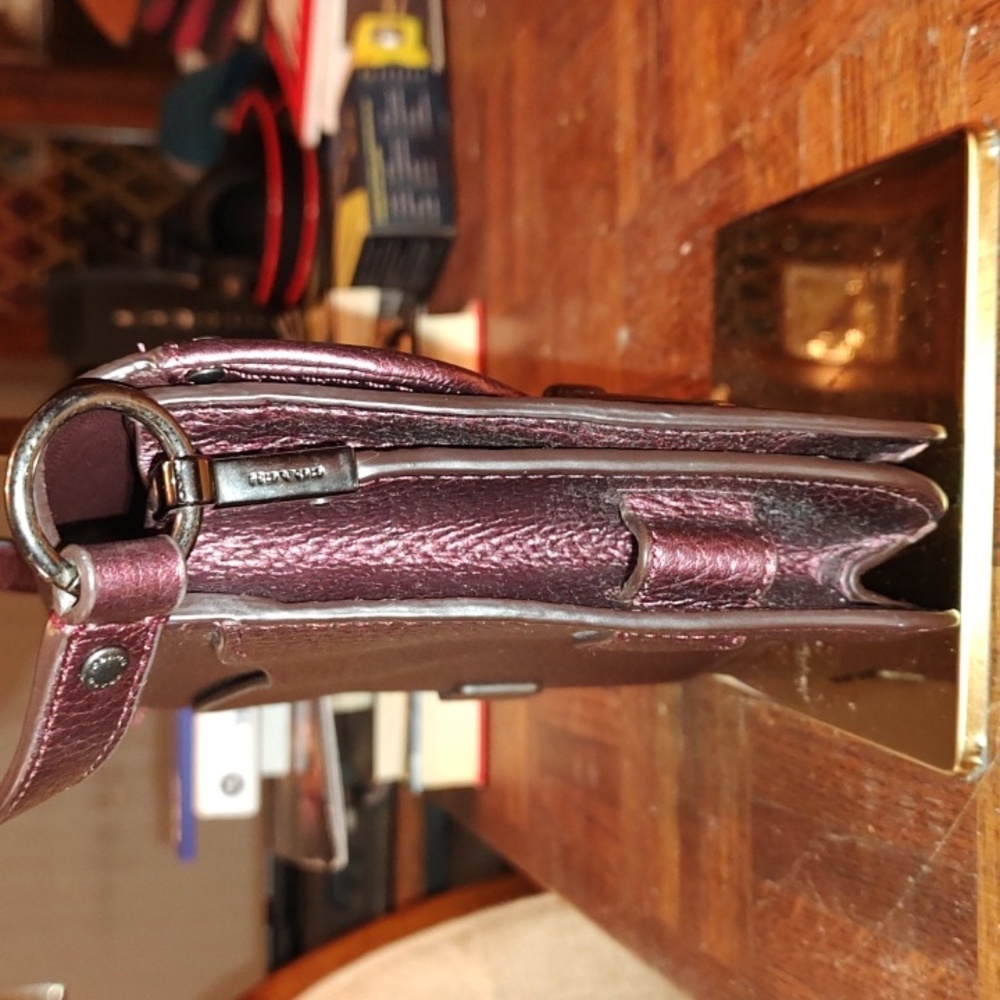 Coach Mini Swagger 2015 35995 Metallic Berry Leather Crossbody $350 Retail EUC - Picture 5 of 16